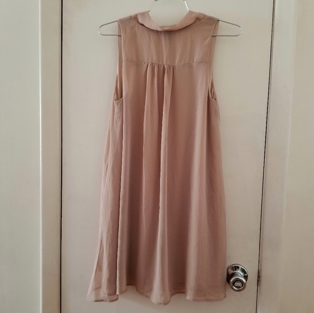 Forever 21 Taupe Tie Neck Flowy Dress - Picture 4 of 7
